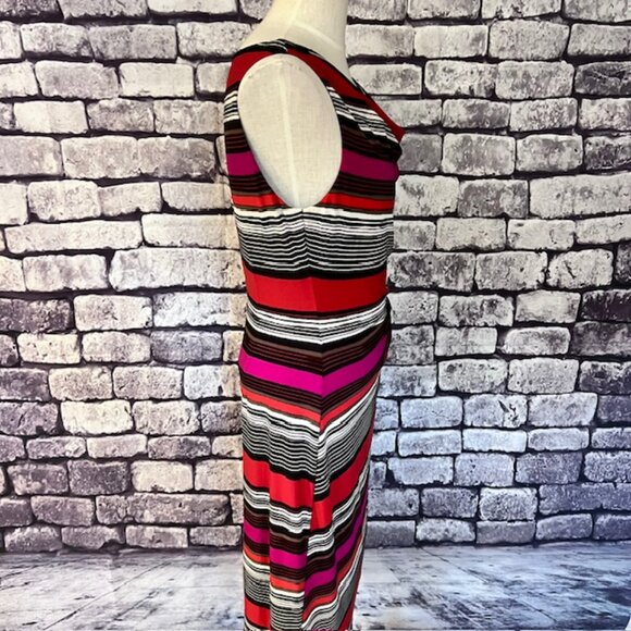 Anne Klein Multicolored Draped Neck Dress Size 10 - Picture 8 of 9